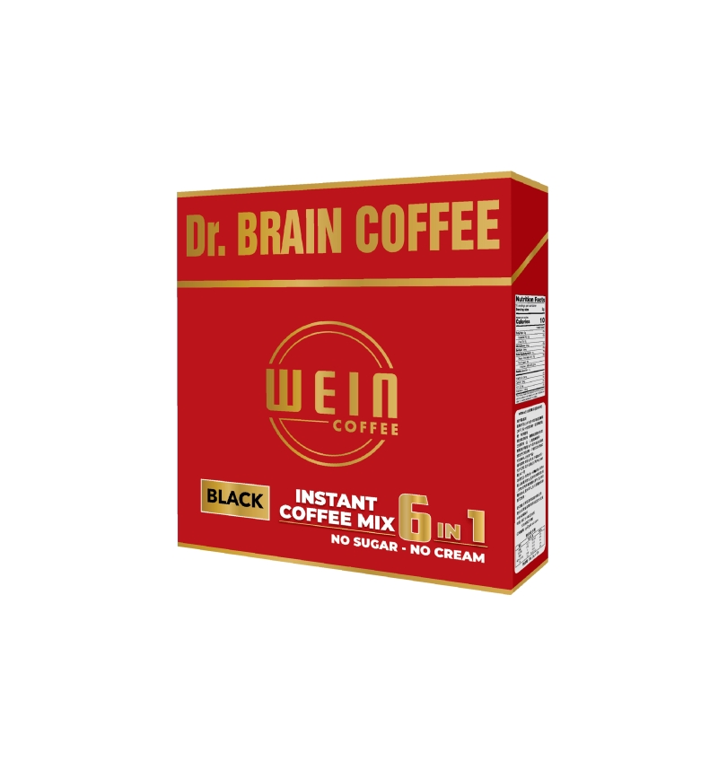 DR. BRAIN COFFEE 6 IN 1 - BOOST BRAIN POWER - CAFÉ ĐEN 6 IN 1 - TĂNG CƯỜNG NĂNG LƯỢNG TRÍ NÃO